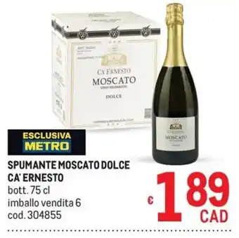 Metro Spumante Moscato Dolce Ca' Ernesto offerta