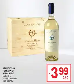 Metro Vermentino Toscana IGT Geografico offerta