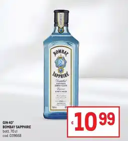 Metro GIN 40° BOMBAY SAPPHIRE offerta