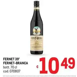 Metro FERNET 39° FERNET-BRANCA offerta
