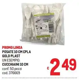 Metro POSATE 10 CM CPLA GOLD PLAST offerta