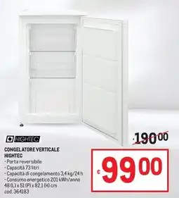 Metro CONGELATORE VERTICALE HIGHTEC offerta