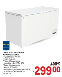 Metro CONGELATORE ORIZZONTALE METRO PROFESSIONAL offerta