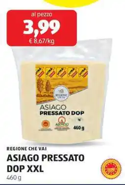 ALDI ASIAGO PRESSATO DOP XXL offerta