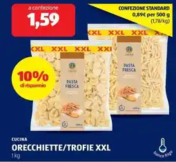 ALDI CUCINA ORECCHIETTE/TROFIE XXL offerta