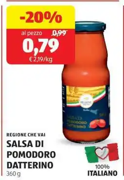 ALDI SALSA DI POMODORO DATTERINO offerta