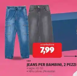 ALDI JEANS PER BAMBINI, 2 PEZZI offerta