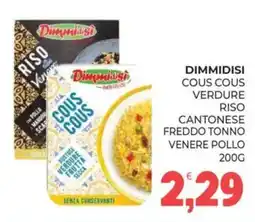 Eté Dimmidisi Cous Cous Verdure Riso Cantonese Freddo Tonno Venere Pollo offerta