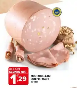 Iperal Mortadella igp con pistacchi offerta
