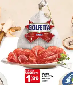Iperal Salame Il Golfetta Golfera offerta