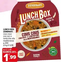 Iperal Lunch Box Zerbinati cous cous con ceci e lenticchie alla mediterranea offerta