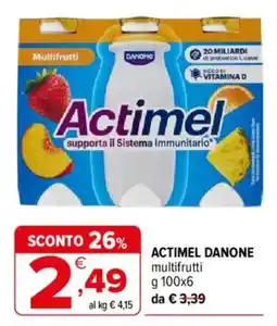Iperal Actimel Danone Multifrutti offerta
