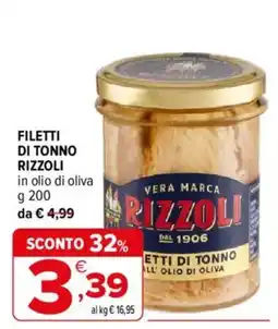Iperal Filetti di tonno Rizzoli offerta