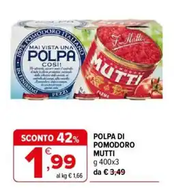 Iperal Polpa di pomodoro Mutti offerta