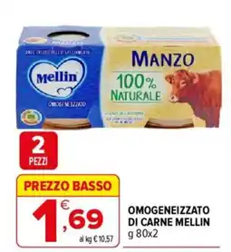 Iperal OMOGENEIZZATO DI CARNE MELLIN offerta