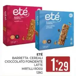 Eté ETÉ BARRETTA CEREALI CIoccolato Fondente Latte Mirtilli Rossi offerta