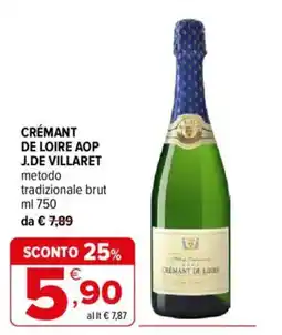 Iperal CRÉMANT DE LOIRE AOP J.DE VILLARET offerta