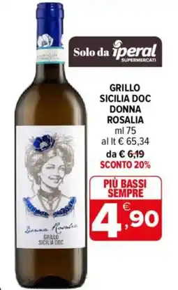 Iperal Grillo Sicilia DOC Donna Rosalia offerta