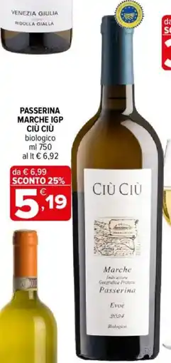 Iperal Passerina Marche IGP Ciù Ciù offerta