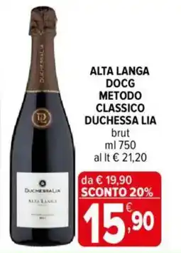 Iperal Alta langa docg metodo classico Duchessa Lia offerta