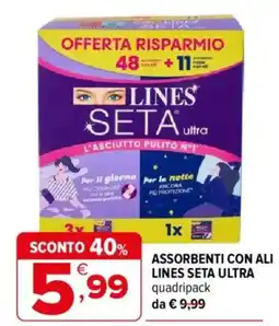 Iperal ASSORBENTI CON ALI LINES SETA ULTRA offerta