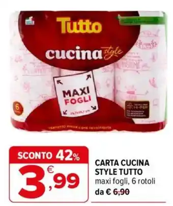 Iperal CARTA CUCINA STYLE TUTTO offerta
