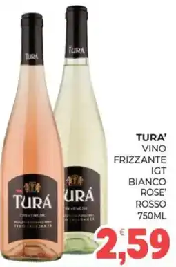Eté TURA' VINO FRIZZANTE IGT BIANCO ROSE' ROSSO offerta