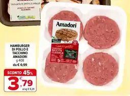 Iperal Hamburger di pollo e tacchino Amadori offerta