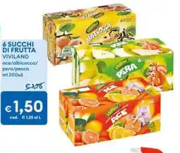 MD Discount 6 succhi di frutta viviland ace/albicocca/ pera/pesca offerta