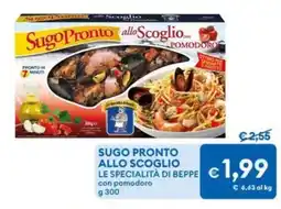 MD Discount Sugo pronto allo scoglio le specialità di beppe con pomodoro offerta