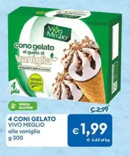 MD Discount 4 coni gelato vivo meglio alla vaniglia offerta