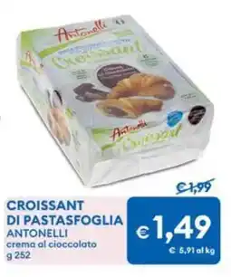 MD Discount Croissant di pastasfoglia antonelli crema al cioccolato offerta