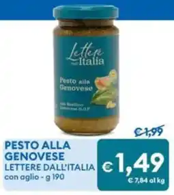 MD Discount Pesto alla genovese lettere dall'italia con aglio offerta