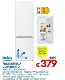MD Discount Frigorifero combinato BEKO RCNA305K40WN offerta