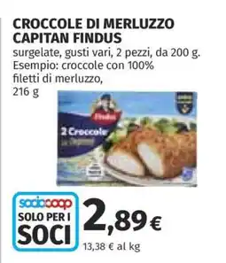 Coop CROCCOLE DI MERLUZZO CAPITAN FINDUS offerta
