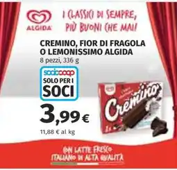 Coop CREMINO, FIOR DI FRAGOLA O LEMONISSIMO ALGIDA offerta