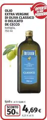 Coop Olio Extra Vergine di Oliva Classico o Delicato De Cecco offerta
