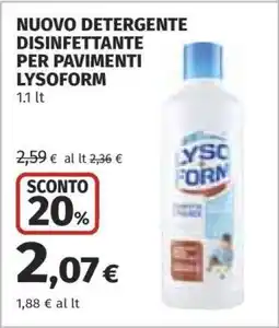 Coop NUOVO DETERGENTE DISINFETTANTE PER PAVIMENTI LYSOFORM offerta