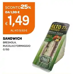 Ekom Sandwich Bresaola, Rucola e Formaggio Due offerta