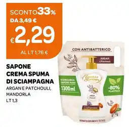 Ekom Sapone Crema Spuma di Sciampagna Argan e Patchouli, Mandorla offerta