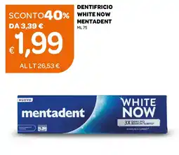 Ekom DENTIFRICIO WHITE NOW MENTADENT offerta