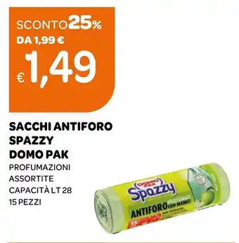 Ekom Sacchi antiforo Spazzy Domo Pak offerta
