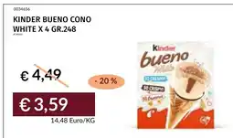 Prezzemolo e Vitale Kinder Bueno Cono White offerta