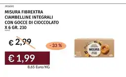 Prezzemolo e Vitale MISURA CIAMBELLINE INTEGRALI CON GOCCE DI CIOCCOLATO offerta