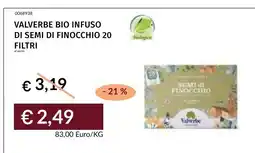 Prezzemolo e Vitale Valverbe Bio Infuso di Semi di Finocchio offerta