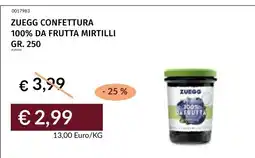 Prezzemolo e Vitale ZUEGG CONFETTURA 100% DA FRUTTA MIRTILLI offerta