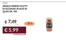 Prezzemolo e Vitale ANGELO PARODI FILETTI DI ACCIUGHE IN OLIO DI OLIVA offerta