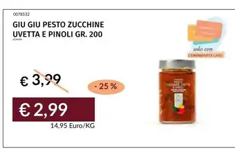 Prezzemolo e Vitale GIU GIU PESTO ZUCCHINE UVETTA E PINOLI offerta