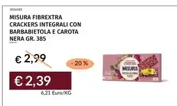 Prezzemolo e Vitale MISURA FIBREXTRA CRACKERS INTEGRALI CON BARBABIETOLA E CAROTA offerta