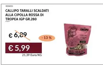 Prezzemolo e Vitale CALLIPO TARALLI SCALDATI ALLA CIPOLLA ROSSA DI TROPEA IGP offerta